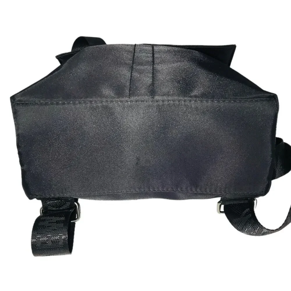 Botkier New York Black Shiny Canvas Faux Leather Small Backpack